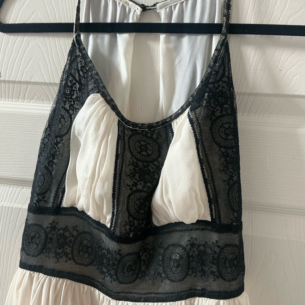 Source Unknown Black and Cream Midi Dress - Picture 3 of 5